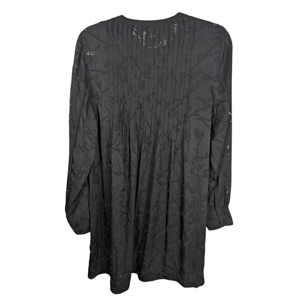 Rag & Bone Rubie Silk Blend Floral Burnout Long Sleeve Black Mini Dress Medium - Picture 3 of 13